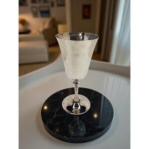 vintage e.l. de uberti italy silver plate wine chalice.